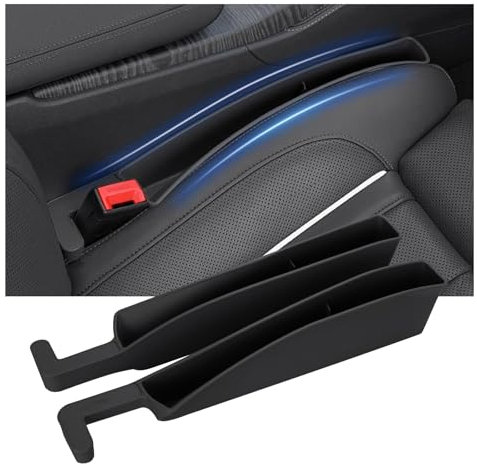 Edotim Pair of Car Seat Gap Filler, Car Console Organizer Storage, Car Seat Accessories with Phone Holder, Gap Filler for Car Fit Car SUV Truck Black