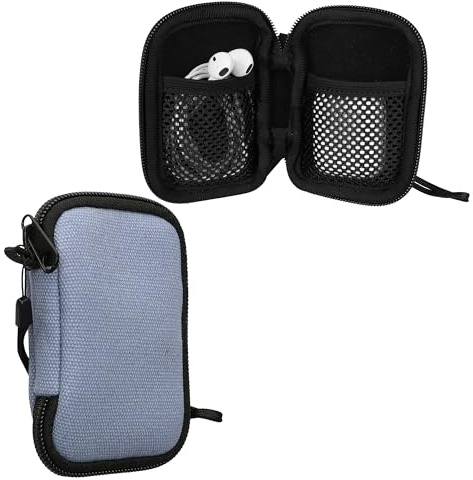 kwmobile Custodia Cuffie Compatibile con in-ear Headphones - Astuccio Cuffiette in Tela - Porta Auricolari Bluetooth 6 x 9 cm - blu jeans