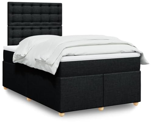 qohoio Boxspringbett mit Matratze Betten Mit Matratze Schlafzimmer Bett Boxspringbett Mit Matratze Schwarz 120x190 cm Stoff - 3291235