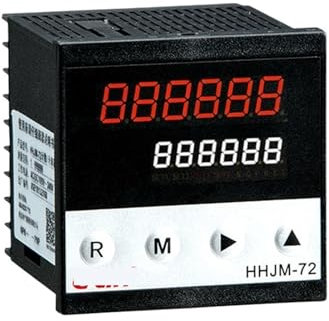 OURNXI Contatore, Contametri, HHJM-72, Display Digitale a Doppia Fila a 6 cifre, Reset conteggio contatori Intelligente Reversibile 72 * 72mm(AC/DC100-240V)