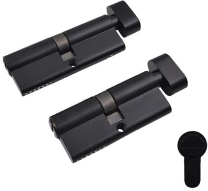 SchließZylinder 1 stücke Alle Messing Schwarz Zylinderschloss Tür Toilette Badezimmer Sicherheit 70 80mm Zylinderschloss Griff Angepasst Messing Keyless Zylinderschloss(70mm)