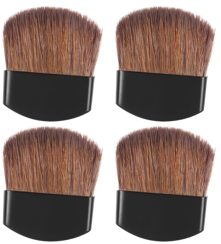 4Pcs Mini Powder Blush Brush, Small Makeup Brush Facial Makeup Brushes Travel Mini Multi-functional Loose Powder and Blush Brushes Travel Portable Soft Hair Make up Tools for Cheeks