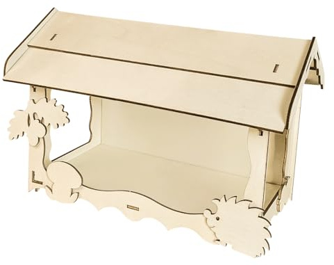 Pebaro 848/8L Holzbausatz Vogelhaus Lasercut, 3D Puzzle, Holzpuzzle