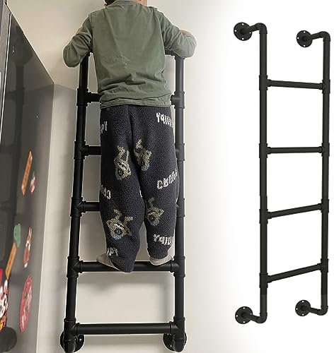 Échelle murale pour lits superposés – Construction en métal robuste pour plus de sécurité, facile à installer pour une décoration de chambre peu encombrante