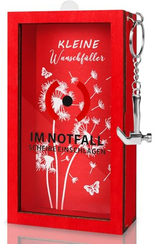 Anruzon Wunscherfüller Geldgeschenk Holz - Geldgeschenke Geburtstag - Hochzeitsgeschenke - Lustige Notfallbox mit Hammer und Seil - Personalisiertes Geschenk für Männer Frauen