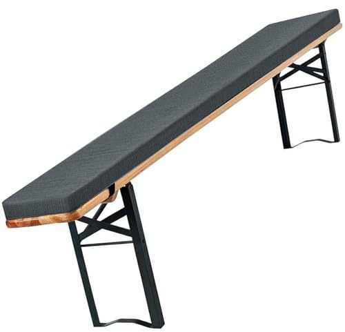 moismk Cojín Banco de Cerveza 220x25x3 para Carpa Cojines para Bancos Exterior/Interiores 120x40 100x30 Acolchados Antideslizante Lavables para Muebles de Jardín, Terraza(Dark Gray,200x23x3cm)