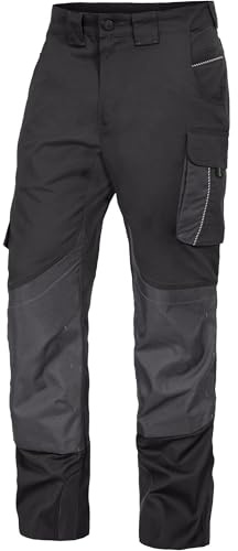Leibwächter Dynamic Line Arbeitshose Herren Stretch, Bundhose mit Knieverstärkung, Atmungsaktive Arbeitskleidung mit Oxford-Knietaschen für Handwerk, Montage und BAU