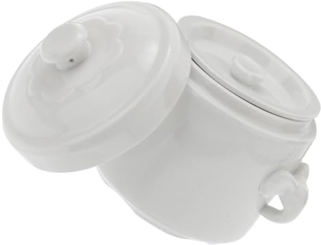 BESTYASH Schmortopf Klassische Suppenschüssel mit Deckel Weiß 1100ml Keramik Vielseitig Einsetzbar zum Schmoren und Servieren von Eintöpfen für Haushalt