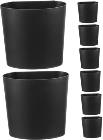 Cabilock 8 Piezas Cesta De Almacenamiento Cesta Colgante De Almacenamiento Portavasos Colgantes Pequeña Maquillaje Portalápices Montaje Del Portavasos Negro El Plastico