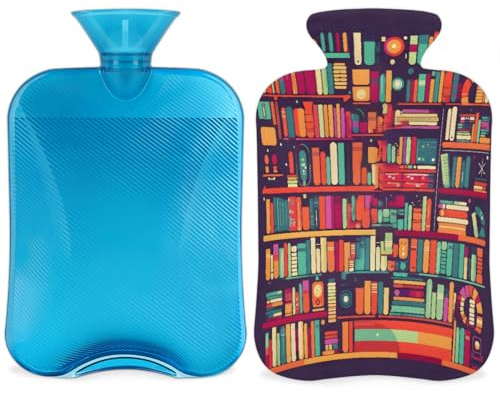 Borsa dell'acqua calda da 2 litri per alleviare il dolore, collo morbido e spalle, mani e piedi, impacco caldo e freddo per adulti e bambini