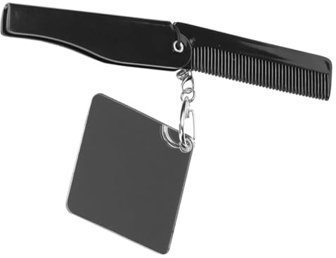 Gatuida Klappbarer Bartkamm aus Acryl mit Faltbarem Design Männer Quadratischer Schlüsselanhänger Tragbarer für Reisen und Alltag