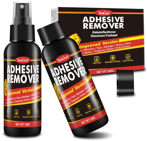 Adhesive Remover - 7oz Label Remover Spray with Plastic Scrapers, Glue Remover for Car, Windows, Glass, Plastic, Floor, Wall, Rapidly Removes Gum, Tape, Stickers, Glue, Labels, Residues