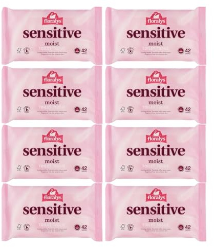 Lunexa Bundle – Floralys Sensitive Moist Toilet Tissue Wipes (8 Packs, 336 Wipes Total)