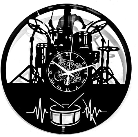 Instant Karma Clocks | Orologio da Parete Batterista | Design Decorativo per Amanti della Musica e Studi Musicali | Arredo Murale Originale per Musicisti