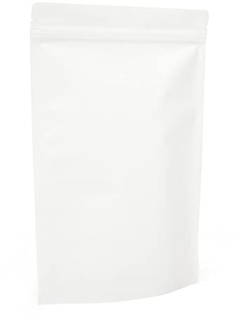 Evergreen Goods 50 Sacs Papier Blanc Alimentaire Fermeture Zip 130x185mm | Doublure Alu, Auto-Scellables à la Chaleur, Sacs de Rangement | Emballage Alimentaire pour Café, Noix, Collations