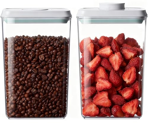 Melovom Pop Food Storage Containers Set Airtight Food Storage Containers with Pop Lids, Kitchen Pantry Organization and Storage, BPA Free, 2 x 2.8Qt