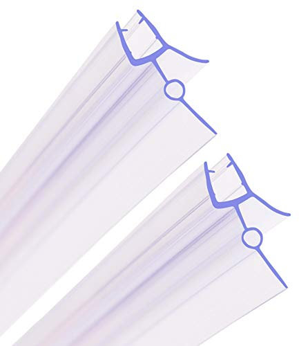 HNNHOME® Guarnizione sigillante per box doccia e parete della vasca da bagno, per porte a vetri dritte o curve, in plastica gommata, compatibile con vetro spesso 4-6 mm, 2 pezzi, fessura fino a 22 mm