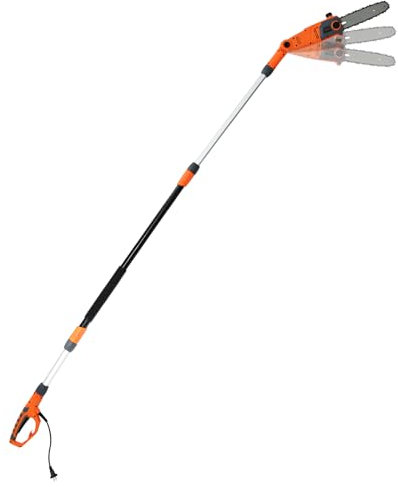 COSTWAY Motosega Telescopica Elettrica da 212-286 cm, Motosega Multiangolare 11 m/s Potenza 750 W con Testa Regolabile e Asta in Alluminio Retrattile, Installazione senza Attrezzi