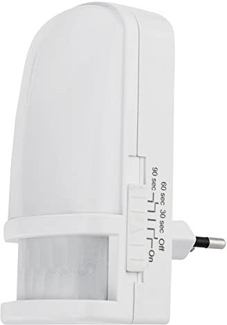 ChiliTec LED Nachtlicht Steckdose mit Bewegungsmelder 230V Steckdosenlicht mit Dämmerungsschalter Zeit einstellbar Modus On Off Auto Licht Warmweiß 1 Stück