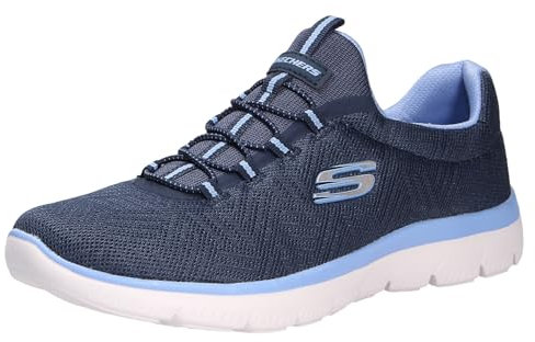 Skechers Summits Lite, Zapatillas Mujer, Navy Mesh Blue Trim, 38 EU