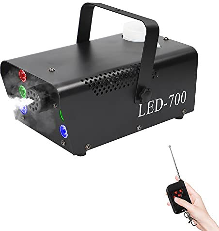 TsoLay Machine À Fumée Automatique 700 W, Brumisateur À Glace Carbonique avec 6 Lampes LED RVB Et Télécommande, pour Les Fêtes De Théâtre, Les Fêtes De Noël d'halloween De Thanksgiving, Les Mariages