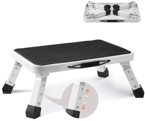 VEVOR Sgabello Portatile Capacità max. 150 kg, Scaletta Pieghevole in Acciaio 3 Altezza Regolabile, Sgabello Portatile per Bambini Adulti, Gradino Antiscivolo per Ufficio Cucina Bagni Camere da Letto