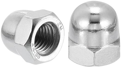 sourcing map M14x2.0 Acorn Cap Nuts, 5Pcs 316 Stainless Steel Dome Cap Head Acorn Nut Hardware Nuts for Bolt Cover, Silvery