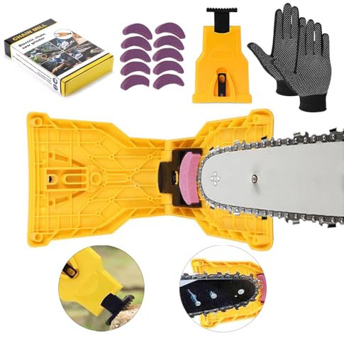 Aiguiseur de chaîne pour tronçonneuse,avec 8 pierres à aiguiser,Ensemble d'affûteur de Tronçonneuse,Aiguiseur de Chaîne de Tronçonneuse,outils de travail du bois rapides pour bûcherons