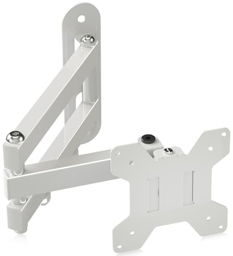 Suptek Full Motion TV Wall Mount Bracket for Most 13-30 inch TVs and Monitors, Flat and Curved TVs up to 28lbs, Tilt Swivel and 16.9 inch Extension, Max VESA 100x100mm, White, MA2776W