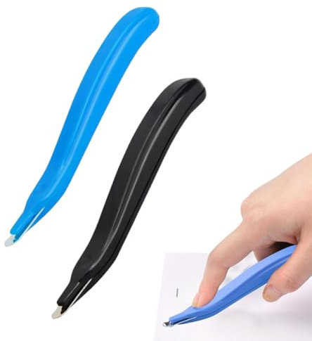 AOEVUIR 2 Stück Heftklammer Entferner Schwarz Blau