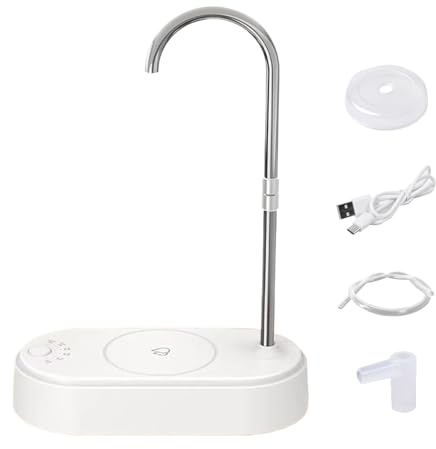 Electric Water Dispenser, Desktop Bottle Pump, 360° Rotating Smart Tap, 6 Dispense Modes Rechargeable Quiet Motor for Home Travel Camping, 7.09x3.39x10.55 Inches