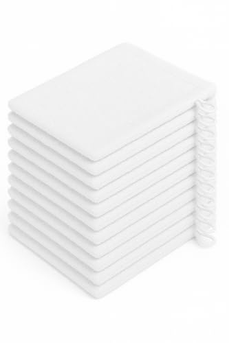 INTERCABO Lot de 10 gants de toilette en éponge 100 % coton - Blancs - 16 x 21 cm - Réutilisables et lavables - Pack économique pour hôtels, spas, cliniques - Accessoires d'hygiène corporelle et de