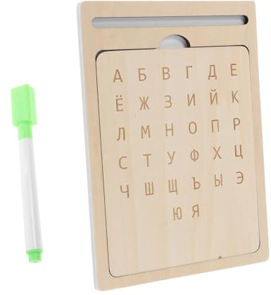 BESPORTBLE Lavagna Tracciamento Alfabeto Legno per Strumento Didattico per Scrittura e Pratica per Educazione Precoce e Sviluppo Cognitivo Lavagna Riutilizzabile e Facile da