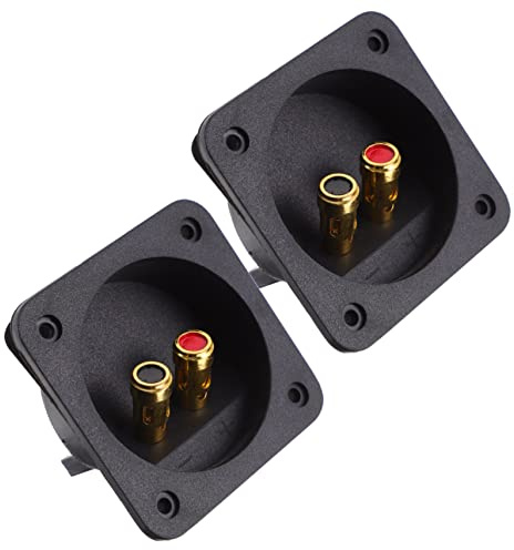 MUELODSIC 2 Stück Lautsprecher Terminal Anschlussbecher 3.1 Zoll Doppelt Gebundene Vergoldete Federschnappklemme Subwoofer Kasten Lautsprecher Kabelanschluss Für Heimwerker Und Selbstgemacht Subwoofer