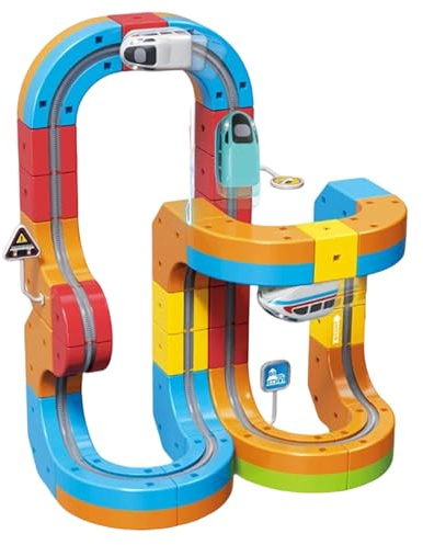Monozoz Tren De Juguete para Niños | Juego Magnético De Aprendizaje,Set De Vías De Tren | para Niños Y Niñas A Partir De 3 Años Juego En Interiores Fiesta De Cumpleaños Vacaciones Aula