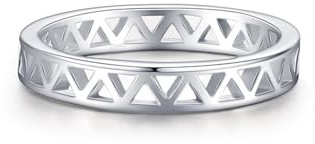 Ayoiow Hohle Ebene Vorsteckring Gold 585 Ehering für Damenkein Edelstein, Weißgold Ring Verlobung, 14 Karat Weißgold Größe 56 (17.8)
