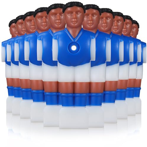 OFFSCH Figuras de Futbolín 11 Piezas Muñecos de Fútbol de Mesa Resina Resistente Color Negro y Azul Accesorios de Reemplazo para Juego de Futbolín