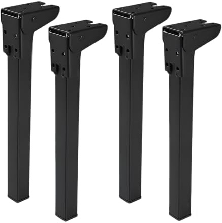 YAVYAV Furniture Legs, 4 Pcs Self Locking Folding Table Legs, Heavy Duty Desk Replacement Leg, DIY Modern Support Feet For Sofa Dresser RV Coffee Table, With Mounting Screws(Black,70cm/27.6in)