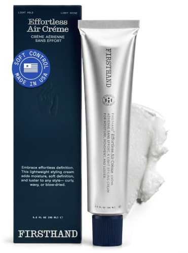 Firsthand Effortless Air Cream 95 ml lätt stylingkräm för hår naturligt utseende och lätt att hålla hårkräm med arganolja & sheasmör miljövänlig hårvård