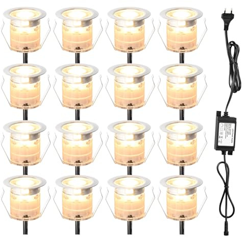 FVTLED 20 Stück LED Einbaustrahler led Bodeneinbauleuchte IP67 wasserdicht 0.6W Ø30mm led Einbauleuchte Terrasse Küche Garten Led Lampe Warmweiß