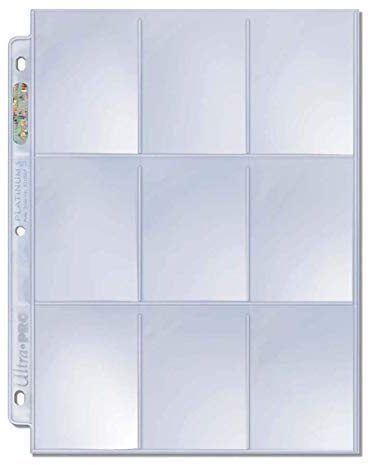 Ultra PRO Platinum Series 9-Pocket Pages (50 ct.) - Card Sleeves Binder Sheets for Trading, Sports, and Gaming Cards - Archival Safe