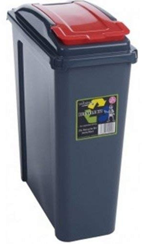 Wham 25/50 Litre Plastic Waste Bin with Flap Lid Recycling Bin (25L Red)