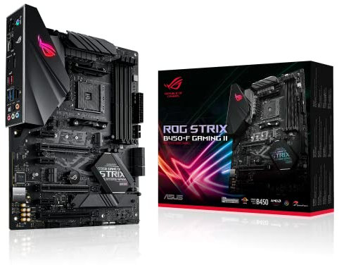 Asus ROG Strix B450-F Gaming II Mainboard Sockel AM4 (ATX, AMD Ryzen, DDR4 Speicher, USB 3.1, NVME M.2, SATA 6Gbit/s, Aura Sync, AI Noise Cancelling Mikrofon)