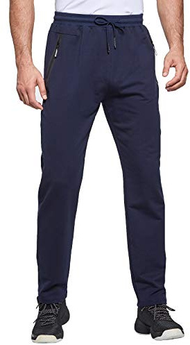 JustSun Jogging Homme Survetement Pantalons de Sport Homme Sportswear Training Bas Jogging Coton Running Jogger Pant Bleu L