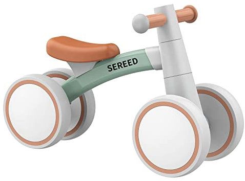 SEREED Bicicleta Infantil a Partir de 1 año, Juguete para niños de 12 a 24 Meses, Primera Bicicleta sin Pedal con 4 Ruedas, Regalo de cumpleaños