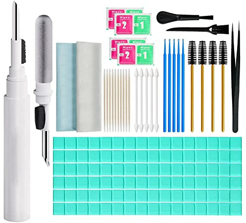 MUIIGOOD Airpods-Reinigungsset, 221 Airpod-Ohrhörer-Reinigungsknete entfernen Ohrenschmalz, Reinigungsbürste, Mikrofasertuch für Airpods Pro/1/2/3 Ladehülle Kopfhörer Telefon Kamera Hörgeräte