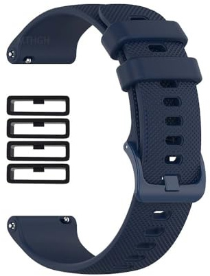 MTHGH 20 mm Bracelet de montre à dégagement rapide pour smartwatch + 4 anneaux de fixation, band pour Samsung Active 2, strap de remplacement en silicone souple pour Samsung Gear S3/S4