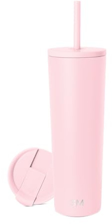 Simple Modern Insulated Tumbler with Lid and Straw | Iced Coffee Cup Reusable Stainless Steel Water Bottle Travel Mug | Gifts for Women Men Her Him | Classic Collection | 830ml | Blush