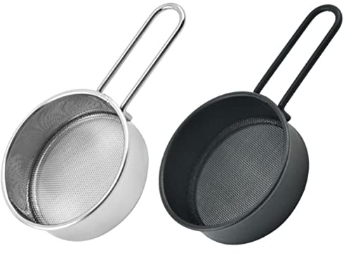 2 Stück Edelstahl Mehlsiebe mit Griff für Feines Backen | Runde Maschenfilter, Einfache Reinigung, Praktisches Küchenhelfer, für Zuckerpulver und Mehl