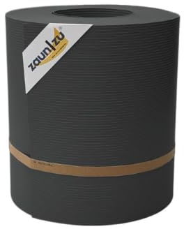 zaun|zu® Rille Maxi 26 Meter x 24 cm gerillt auf Rolle | Sichtschutzstreifen PP für Doppelstabmatten UV-beständiger Sichtschutz | Zaunblende Made in Germany Anthrazit 26m
